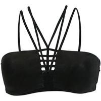 Pilyq Black Bandeau swimsuit Onyx Strappy Troy women\'s Mix & match swimwear in black