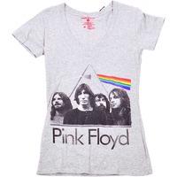 Pink Floyd Women\'s Dsotm Band In Prism Short Sleeve T-shirt, Grey, Size 12