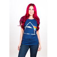 Pink Floyd Women\'s Dark Side Of The Moon Back Print Short Sleeve T-shirt, Navy, 