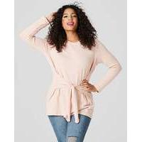 pink soft touch tie front jersey top