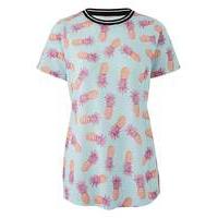 pineapple print sports rib t shirt