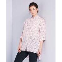 Pink Print Longline Blouse