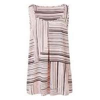 pink stripe sleeveless vest top