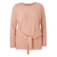 Pink Soft Touch Tie Front Jersey Top