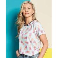 Pineapple Print Sports Rib T-Shirt