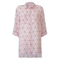 Pink Print Longline Blouse