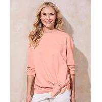 Pink Tie Waist Sweatshirt