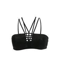 pilyq black bandeau swimsuit onyx strappy troy