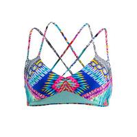 PilyQ Multicolor Bra Swimsuit Reversible Utopia Halter