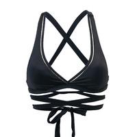 PilyQ Black Triangle Swimsuit Karelle Wrap Halter