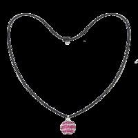 pink white spiral 12mm crystal black cord necklace