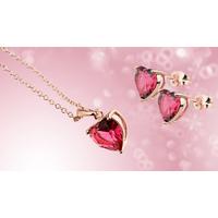 Pink Crystal Heart Duo Set