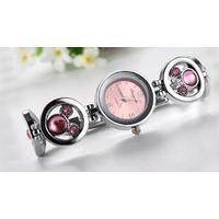 Pink Dial Watch Made With Swarovski Elements