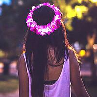 pink led flower crownfloral headbandlight up flower haloheadband hallo ...