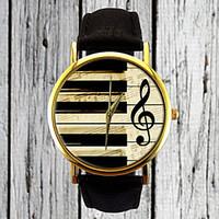 Piano Keys G Clef Watch Leather Watch Women\'s Strap Watch Men\'s Watch Gift for Her Gift Idea Custom Watch Musician Cool Watches Unique Watches