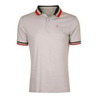 pima cotton mini stripe polo shirt silverwhite