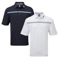 pique chest stripe golf shirt