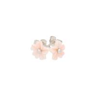 Pink Mother Of Pearl Earrings Carnation Tuberose Silver