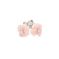 Pink Mother Of Pearl Earrings Clover Tuberose Silver