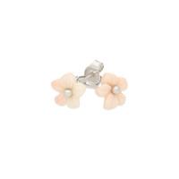 Pink Mother Of Pearl Earrings Platycodon Tuberose Silver