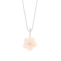 Pink Mother Of Pearl Necklace Carnation Tuberose Silver
