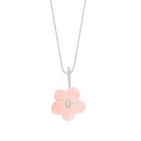 Pink Mother Of Pearl Necklace Pansy Tuberose Silver