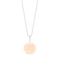 Pink Mother Of Pearl Necklace Rose Tuberose Silver Medium