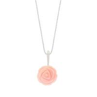 Pink Mother Of Pearl Necklace Rose Tuberose Silver Small