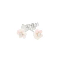 Pink Mother Of Pearl Earrings Gypsophilia Tuberose Silver Small