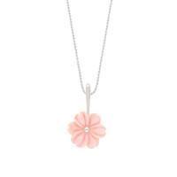 Pink Mother Of Pearl Necklace Dahlia Tuberose Silver