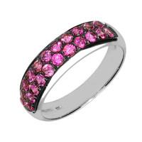 Picchiotti 18ct White Gold Pink Sapphire Half Eternity Ring