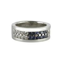 Picchiotti 18ct White Gold 0.53ct Sapphire 0.68ct Diamond Post Set Band Ring