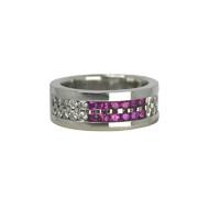 picchiotti 18ct white gold 053ct pink sapphire 068ct diamond post set  ...