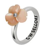 Pink Mother of Pearl Ring Tuberose Clover Silver