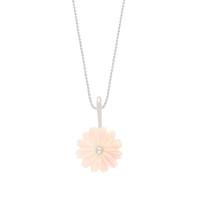 Pink Mother Of Pearl Necklace Daisy Tuberose Silver