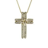 picchiotti 18ct yellow gold diamond cross necklace