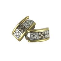 picchiotti 18ct yellow gold 168ct diamond chequered earrings