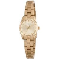 pilgrim small face gold plated link watch