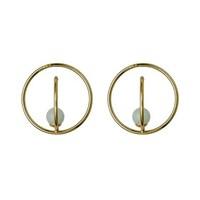 pilgrim gold green circle earrings