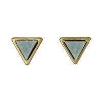 Pilgrim Green & Gold Triangle Earrings