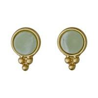 Pilgrim Gold & Green Abstract Earrings