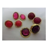 Pink and purple clip on earring set Unbranded - Size: Medium - Multi-coloured