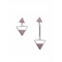 Pink Triangle Drop Earrings