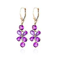 Pink Topaz Blossom Drop Earrings 5.32ctw in 9ct Gold