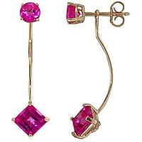 pink topaz lure drop earrings 415ctw in 9ct gold