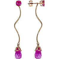 Pink Topaz Lure Drop Earrings 6.8ctw in 9ct Gold