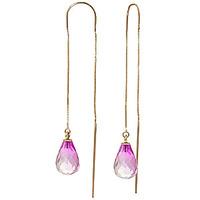 Pink Topaz Scintilla Briolette Earrings 4.5ctw in 9ct Gold