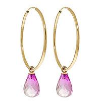 Pink Topaz Briolette Earrings 4.5ctw in 9ct Gold