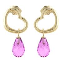 Pink Topaz Stud Earrings 4.5ctw in 9ct Gold