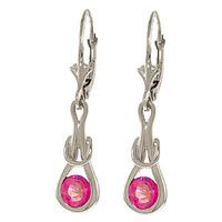 pink topaz san francisco drop earrings 13ctw in 9ct white gold